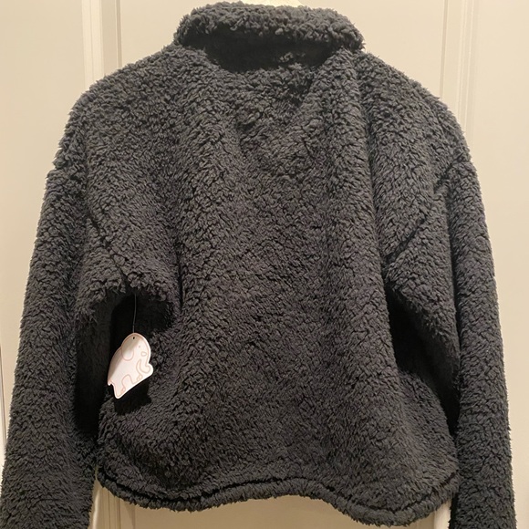 Black Sherpa Ivory Ella Full-Zip Jacket ✨ - Picture 5 of 5